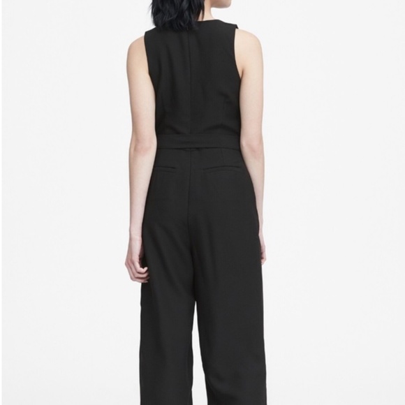 Banana Republic Black V-Neck Tie-Waist Jumpsuit - Picture 2 of 3